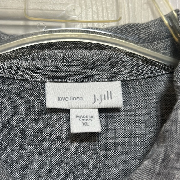 J. Jill Love Linen Yard Dyed Tunic Button Up Charcoal Gray- Size X-Large - Picture 8 of 9